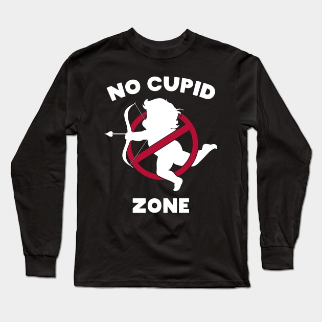 No Cupid Zone Long Sleeve T-Shirt by MZeeDesigns